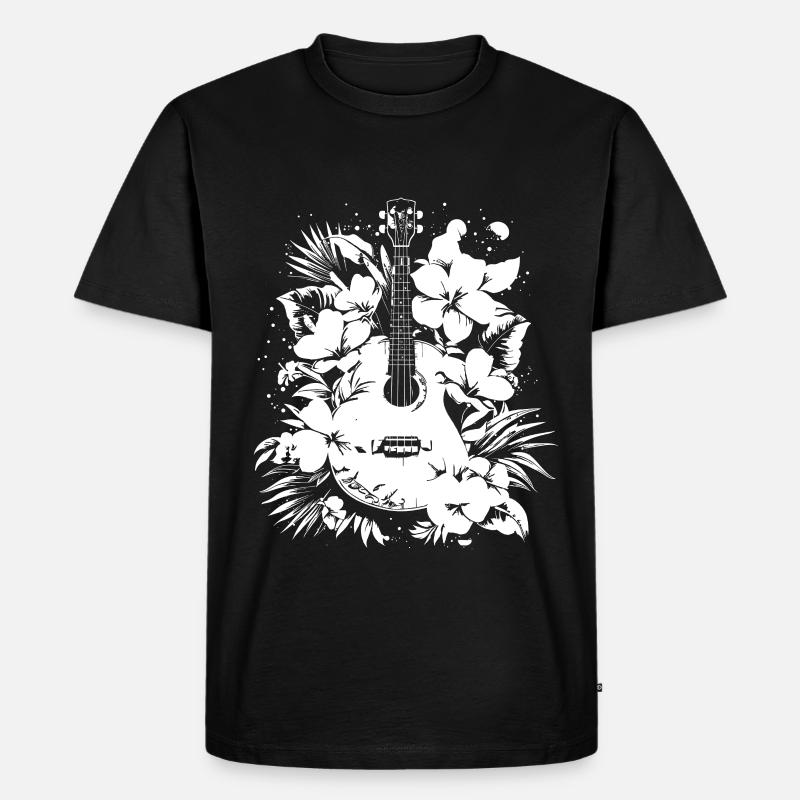 Ukulele Comic - Männer Premium Bio T-Shirt - Schwarz