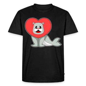 Cœur de phoque - T-shirt Premium bio Homme - noir - Devant - Nico (187cm)