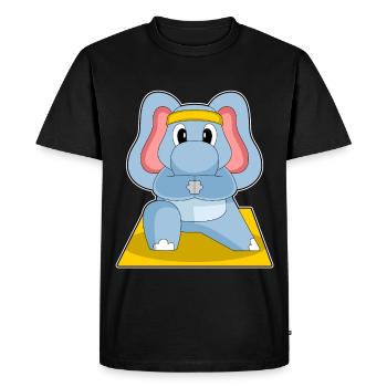 Gymnastique de fitness de yoga d’éléphant - T-shirt Premium bio Homme - noir - Devant - Nico (187cm)
