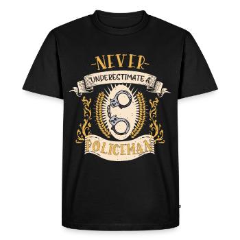 Policeman Law Police Funny Gift - Men's Premium Organic T-Shirt - black - Front - Nico (187cm)