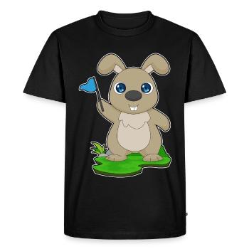Rabbit Flag - Men's Premium Organic T-Shirt - black - Front - Nico (187cm)