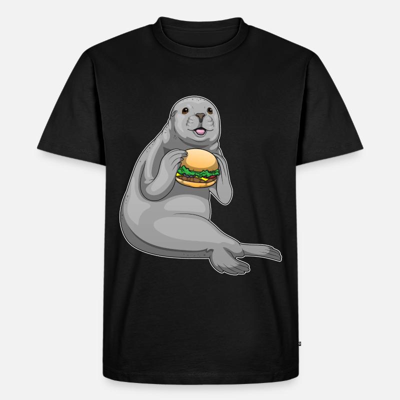 Burger de phoque - T-shirt Premium bio Homme - noir