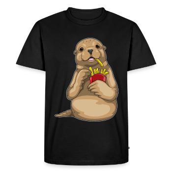 Frites de phoque - T-shirt Premium bio Homme - noir - Devant - Nico (187cm)