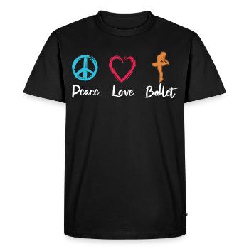 Peace Love Ballet - Men's Premium Organic T-Shirt - black - Front - Nico (187cm)