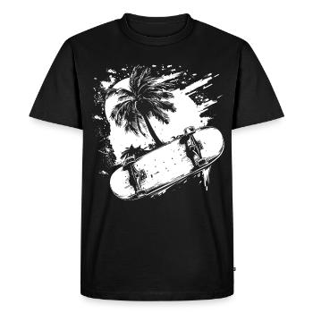 Dessin de skateboard - T-shirt Premium bio Homme - noir - Devant - Nico (187cm)