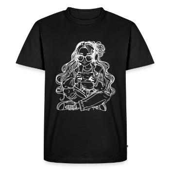 Gaming Girl Drawing - Men's Premium Organic T-Shirt - black - Front - Nico (187cm)