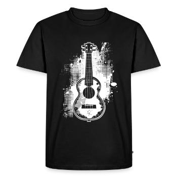Ukulele Sketch - Men's Premium Organic T-Shirt - black - Front - Nico (187cm)