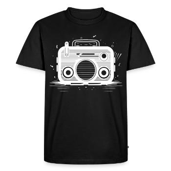 Oldschool Radio Sketch - Men's Premium Organic T-Shirt - black - Front - Nico (187cm)