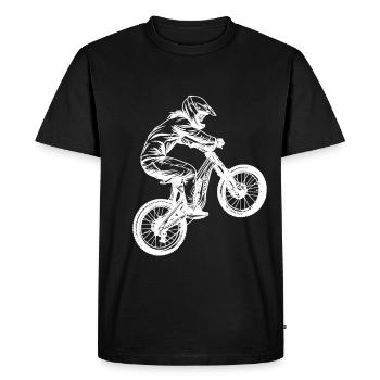 Fille de vélo de montagne - T-shirt Premium bio Homme - noir - Devant - Nico (187cm)