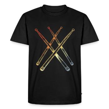 Croquis de baguettes rétro - T-shirt Premium bio Homme - noir - Devant - Nico (187cm)