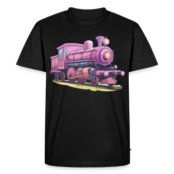 Locomotive Comic Look - Men's Premium Organic T-Shirt - black - Front - Nico (187cm)