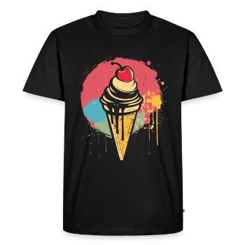 Graffiti de cornet de crème glacée - T-shirt Premium bio Homme - noir - Devant - Nico (187cm)