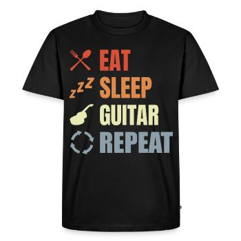 Eat Sleep Guitar Repeat - Men's Premium Organic T-Shirt - black - Front - Nico (187cm)