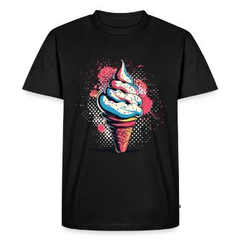 Crème glacée Vintage - T-shirt Premium bio Homme - noir - Devant - Nico (187cm)