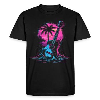 Ukulele 80s Look - Men's Premium Organic T-Shirt - black - Front - Nico (187cm)
