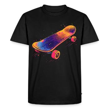 Illustration de planche à roulettes - T-shirt Premium bio Homme - noir - Devant - Nico (187cm)