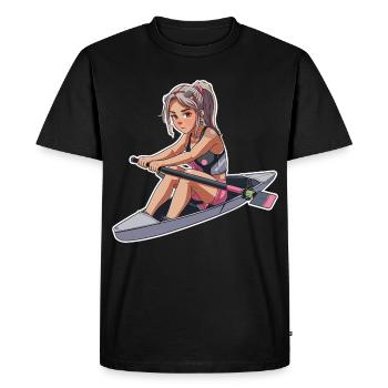 Rameur Fille Graphique - T-shirt Premium bio Homme - noir - Devant - Nico (187cm)