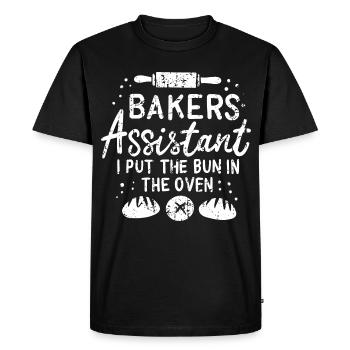 Assistante commerciale boulangerie - T-shirt Premium bio Homme - noir - Devant - Nico (187cm)