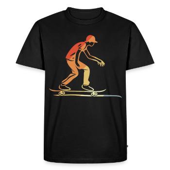 Skateboarder Graphic Retro - Men's Premium Organic T-Shirt - black - Front - Nico (187cm)
