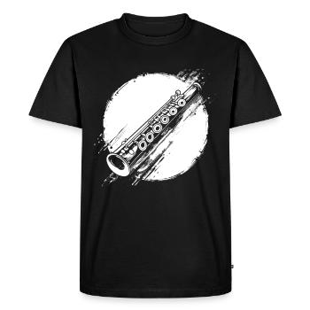Flûte graphique - T-shirt Premium bio Homme - noir - Devant - Nico (187cm)