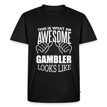 Jeu d’argent Jeu d’argent - T-shirt Premium bio Homme - noir - Devant - Nico (187cm)