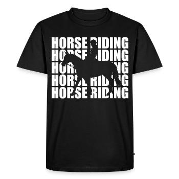 Horse Riding - Men's Premium Organic T-Shirt - black - Front - Nico (187cm)