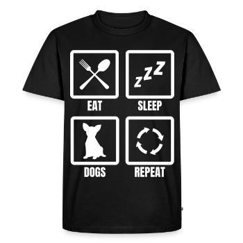 Eat Sleep Dogs Repeat - Men's Premium Organic T-Shirt - black - Front - Nico (187cm)