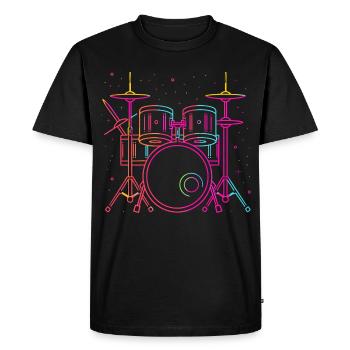 Batterie Sketch Retro - T-shirt Premium bio Homme - noir - Devant - Nico (187cm)