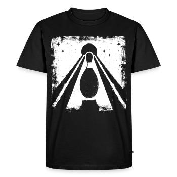 Bowling Pin Graphic - Men's Premium Organic T-Shirt - black - Front - Nico (187cm)