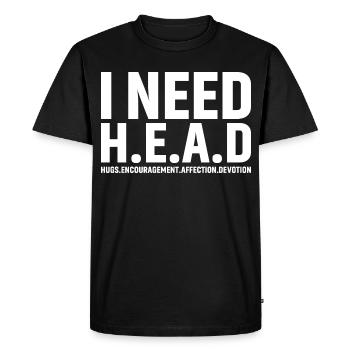 I need head funny - Men's Premium Organic T-Shirt - black - Front - Nico (187cm)