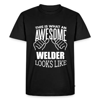 Soudeur Soudeur Soudeur - T-shirt Premium bio Homme - noir - Devant - Nico (187cm)