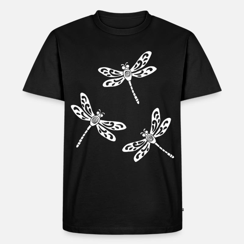 trio de libellules blanches - T-shirt Premium bio Homme - noir