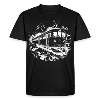 Railway Graphic - Men's Premium Organic T-Shirt - black - Front - Nico (187cm)