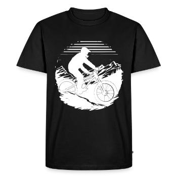 Dessin de vététiste - T-shirt Premium bio Homme - noir - Devant - Nico (187cm)