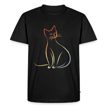 Cat Sketch Retro - Men's Premium Organic T-Shirt - black - Front - Nico (187cm)