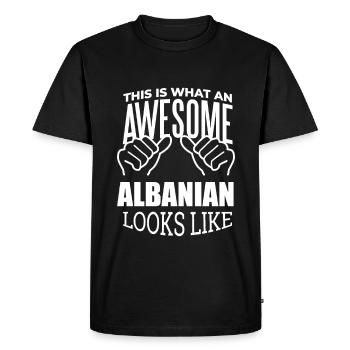 Albanie Albanie Albanie - T-shirt Premium bio Homme - noir - Devant - Nico (187cm)