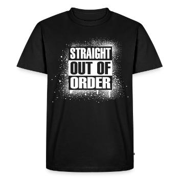 Straight out of order - Men's Premium Organic T-Shirt - black - Front - Nico (187cm)