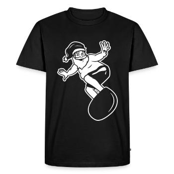 Père Noël surfeur - T-shirt Premium bio Homme - noir - Devant - Nico (187cm)
