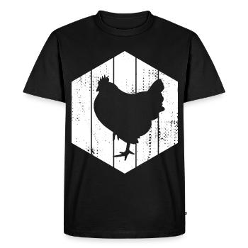 Hen Drawing - Men's Premium Organic T-Shirt - black - Front - Nico (187cm)
