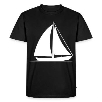 Dessin au trait de voilier - T-shirt Premium bio Homme - noir - Devant - Nico (187cm)