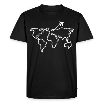 Travel around the world - Men's Premium Organic T-Shirt - black - Front - Nico (187cm)