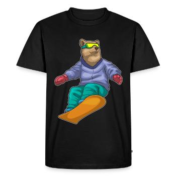 Bear Snowboarder Snowboard - Men's Premium Organic T-Shirt - black - Front - Nico (187cm)