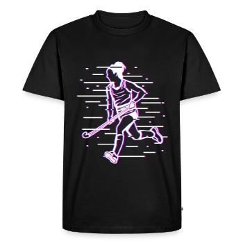 Dessin de fille de hockey - T-shirt Premium bio Homme - noir - Devant - Nico (187cm)