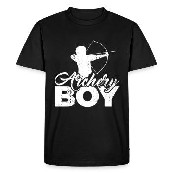 Little archer - Men's Premium Organic T-Shirt - black - Front - Nico (187cm)