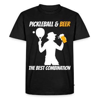 Pickleball & Beer The Best Combination - Men's Premium Organic T-Shirt - black - Front - Nico (187cm)