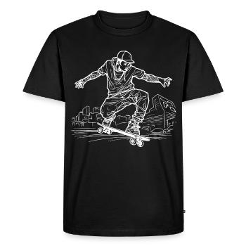 Dessin de skateboarder - T-shirt Premium bio Homme - noir - Devant - Nico (187cm)