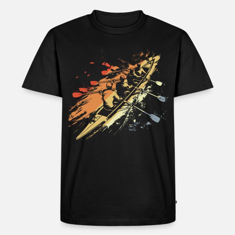 Retro Ruderteam Grafik - Männer Premium Bio T-Shirt - Schwarz
