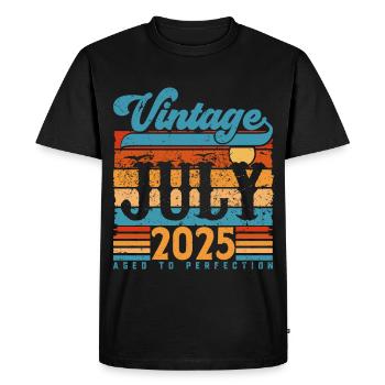 July 2025, July 2025 Birthday Gift. - Men's Premium Organic T-Shirt - black - Front - Nico (187cm)