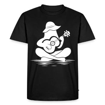 Dessin de ukulélé féminin - T-shirt Premium bio Homme - noir - Devant - Nico (187cm)
