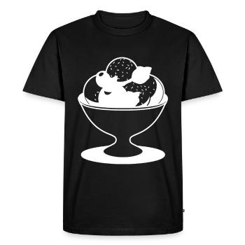 Dessin de coupe glacée - T-shirt Premium bio Homme - noir - Devant - Nico (187cm)
